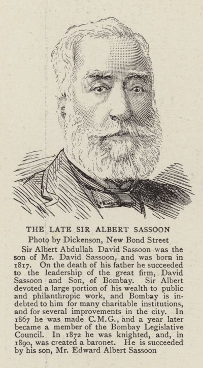 Der verstorbene Sir Albert Sassoon von English School